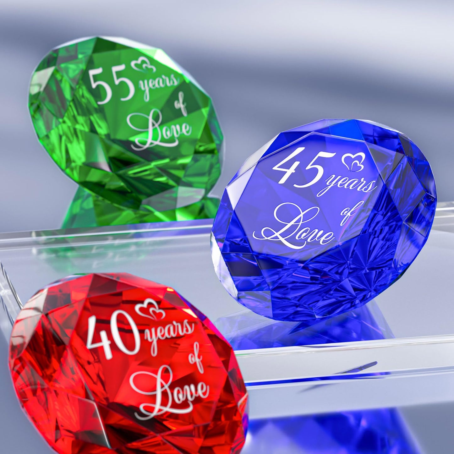 YWHL 45th Wedding Anniversary Sapphire Gift for Couple, 45 Years of Love Sapphire Wedding Keepsake for Parents