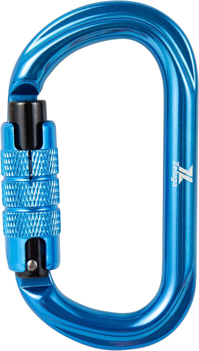 Zeluga 15-296 25KN Auto Locking Carabiner, Twist Lock, Lightweight, Professional Carabiner Clips, Assorted Color, 1 Piece
