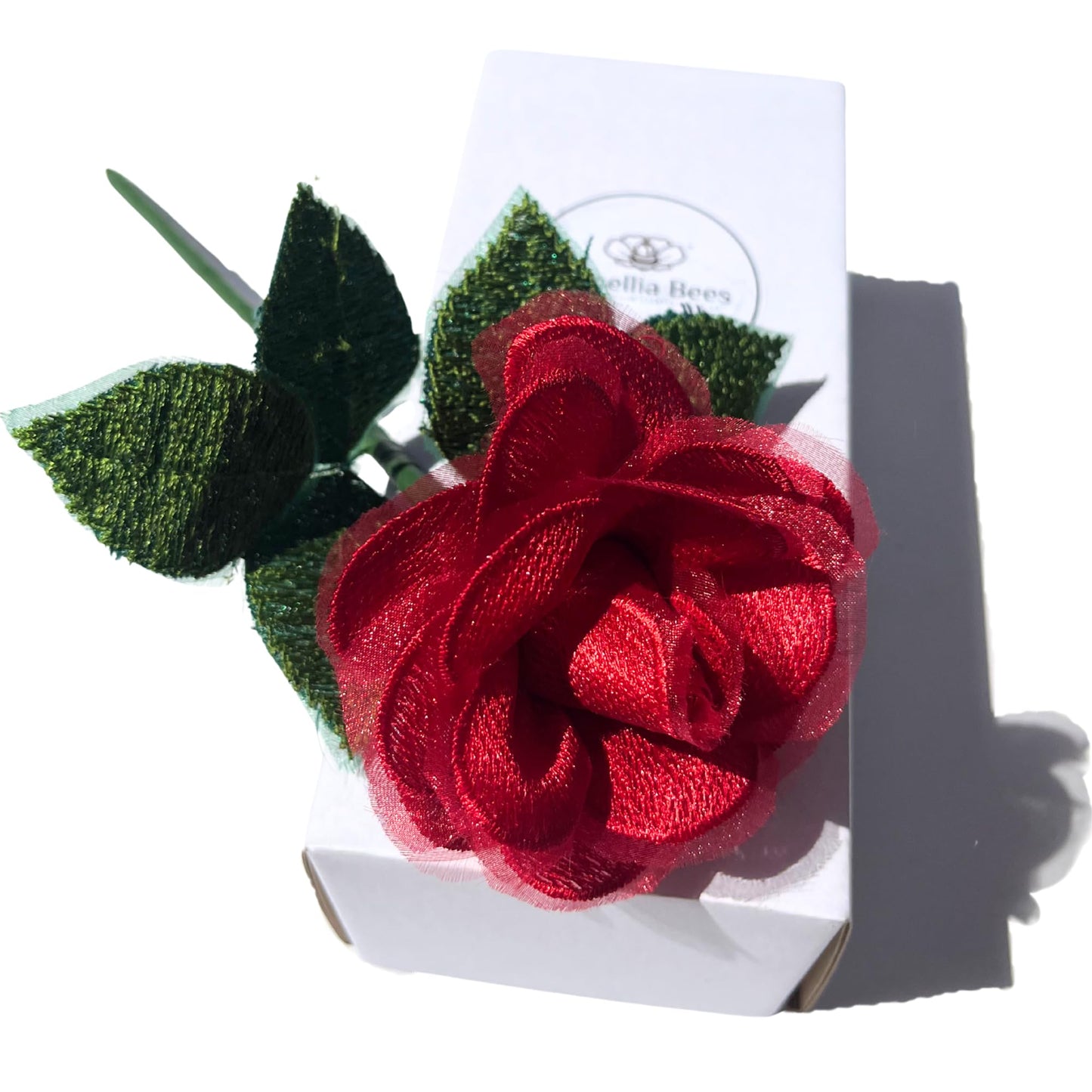 Camellia Bees Lace Rose 13th Anniversary Flower for her, 13 Years Wedding Anniversary, Handmade Flower Gifts for Wife Husband Couple (13th Lace)