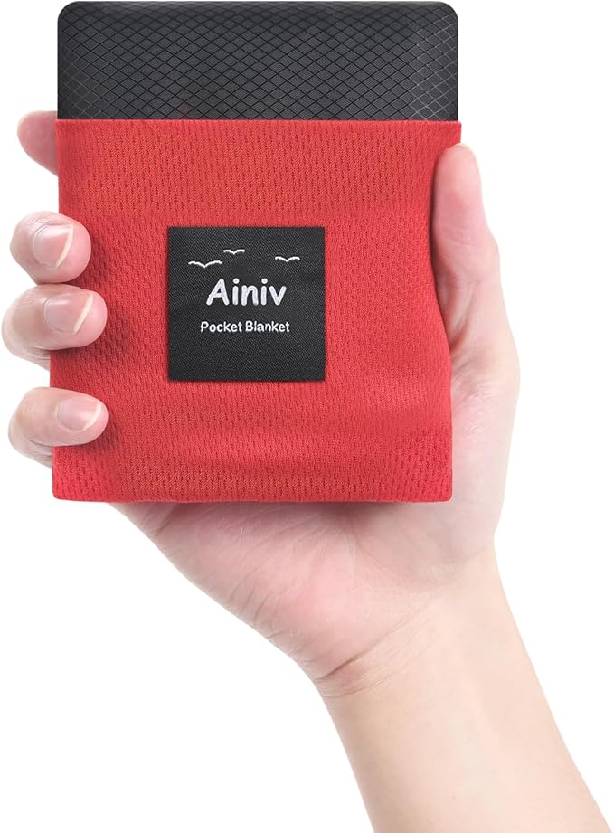 Ainiv Picnic Blanket, Mini Pocket Beach Mat 55.1 x 70.8IN (3-5 People) Foldable, Lightweight Waterproof Sand Free, Foldabl...
