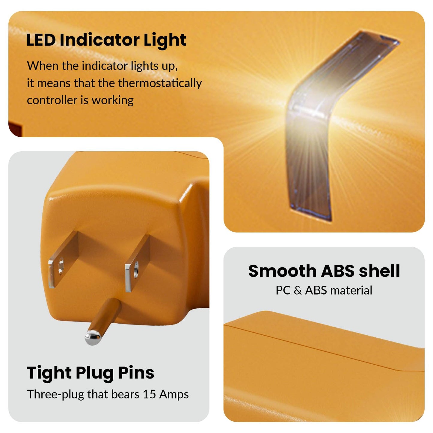 MAXKOSKO 2 PCS Freeze Thermostatically Controlled Outlet，Automatically Turn On Below 38 °F and Off Over 50 °F