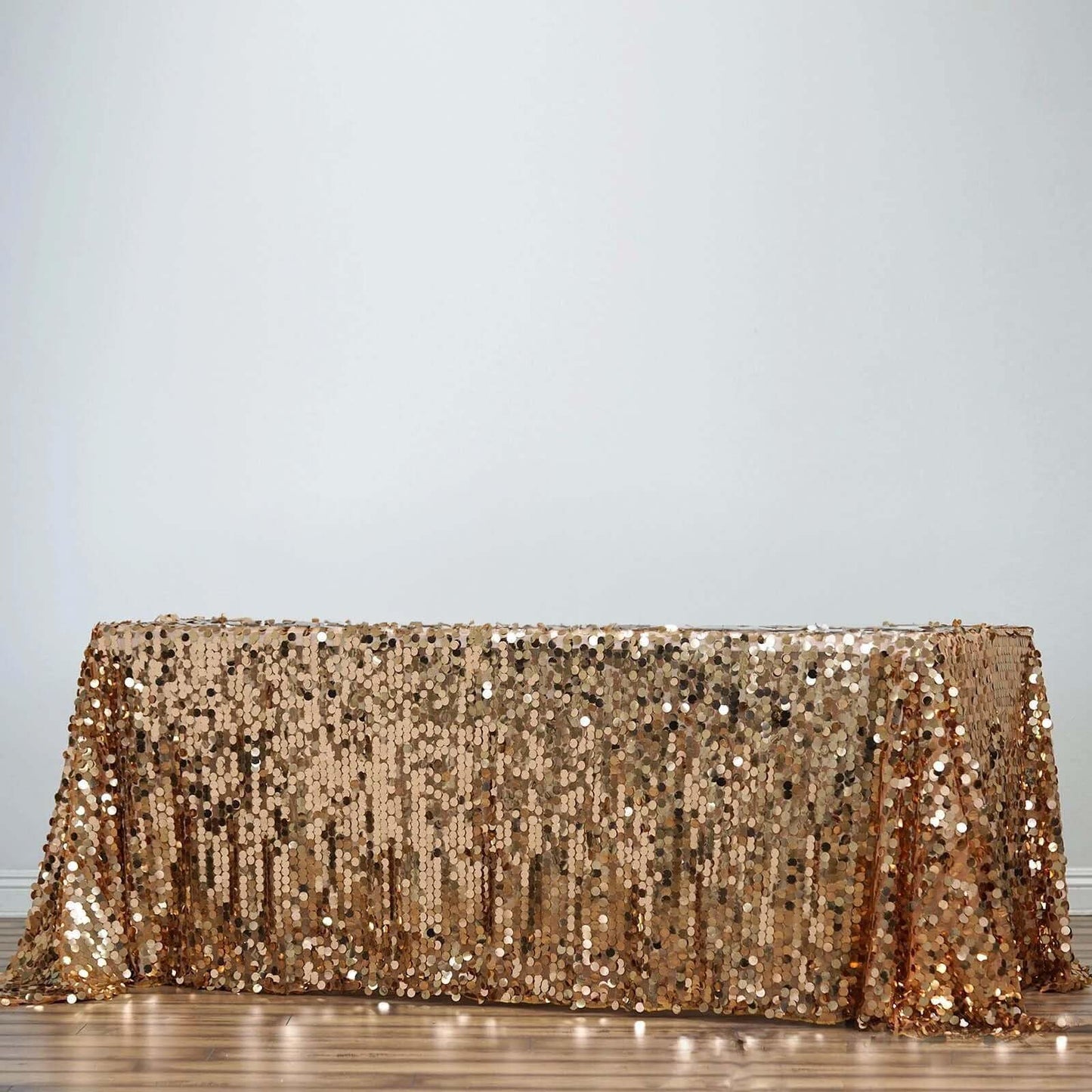 Efavormart 90X156 Gold Premium Big Payette Sparkly Sequin Rectangle Tablecloth for Wedding Party Kitchen Dining Catering Party