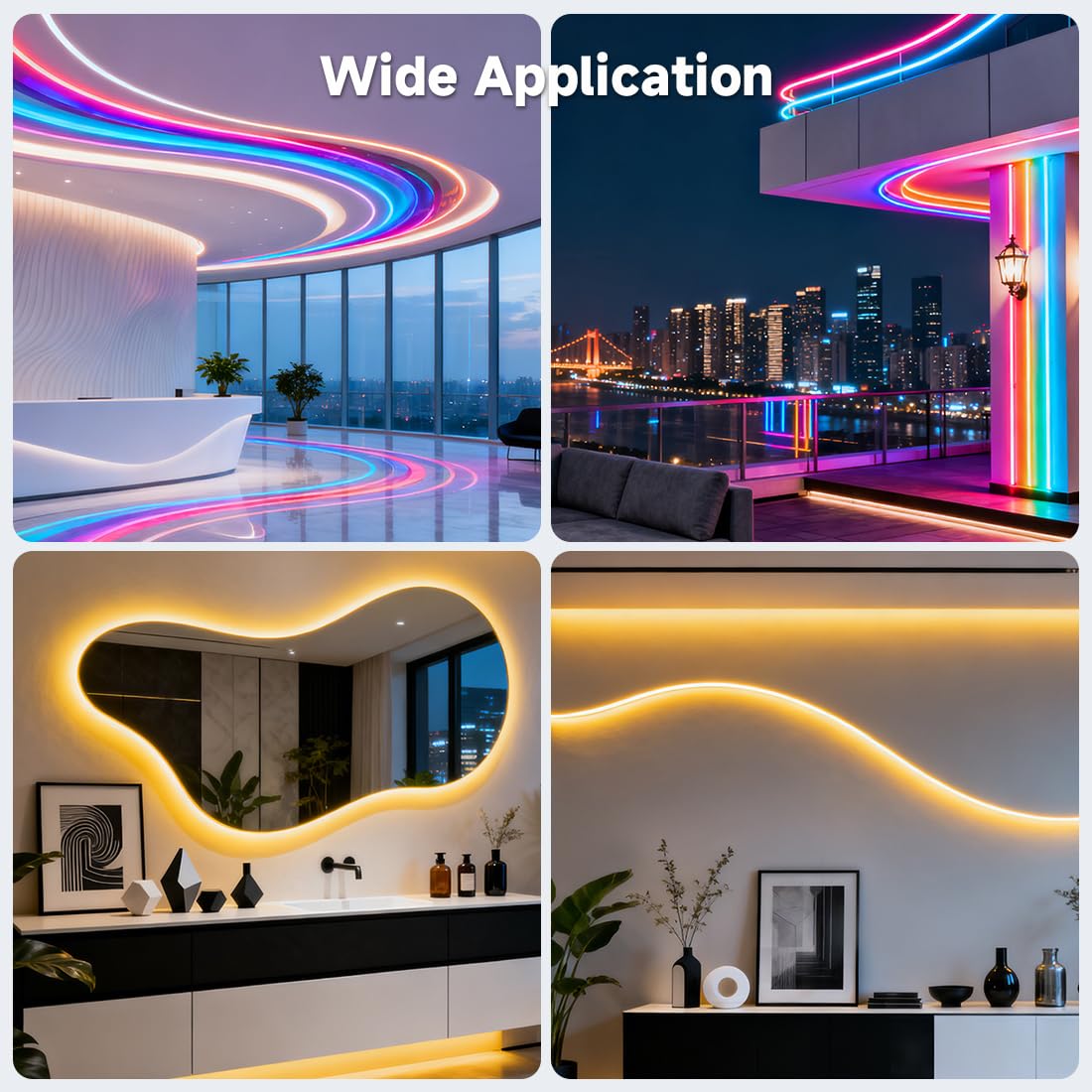 BTF-LIGHTING Silicone LED Channel System 32.8Ft Flexible Milky White Cover DIY Spotless Tube for ≤18mm Width LED Strip,Neon Rope Light Channel Diffuser, for Kitchen Cabinet, Room, Patio(No LED Strip)