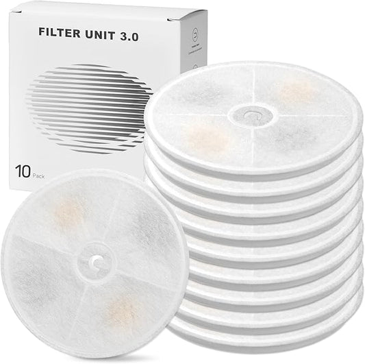 (10 pcs) Upgraded Filter Units 3.0 for PET Cat Water Fountains E versweet 2S/3/3 Pro,E versweet Solo/Solo SE, Replacement ...
