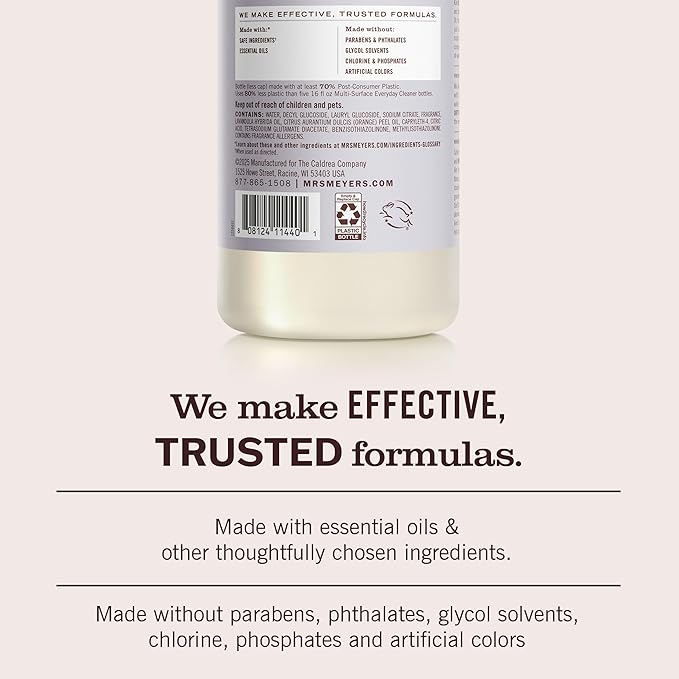 MRS. MEYER'S CLEAN DAY Multi-Surface Concentrate Bottle, Lavender Scent, 32 Fl oz (Pack of 1)