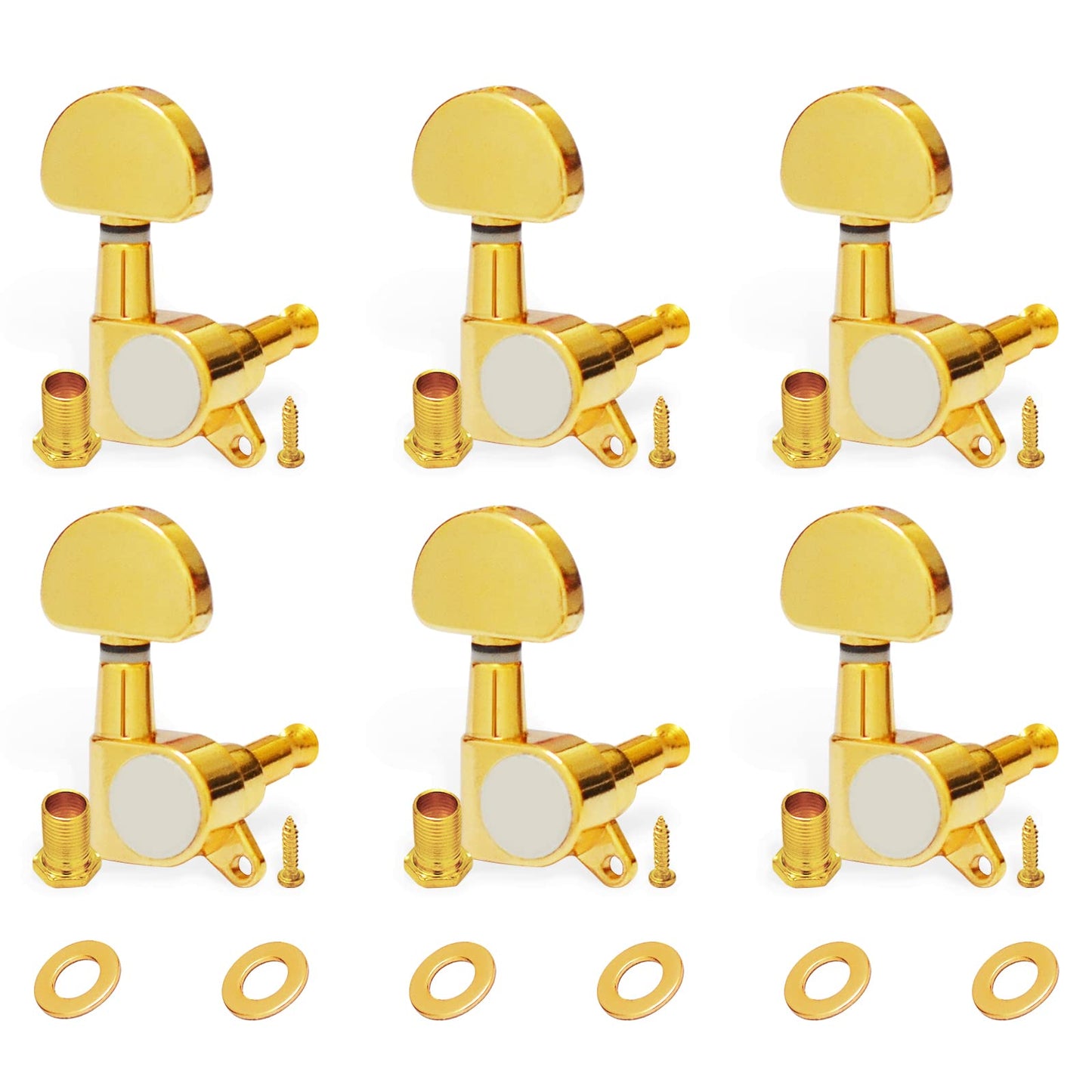 SAPHUE 6 Pieces 6R Guitar tuner pegs,Guitar Sealed Fan-shaped Tuning Pegs Tuner Machine Heads for Acoustic Electric Guitar Guita