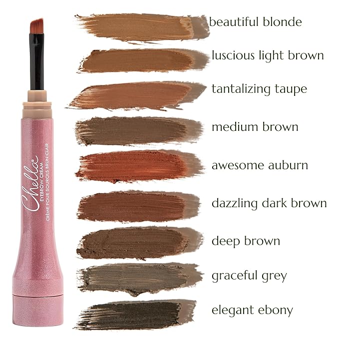 Chella Eyebrow Cream, Elegant Ebony - Vegan, Cruelty Free, Paraben Free, Gluten Free Eyebrow Pomade Makeup - Long Wearing, Velvet Consistency, Water Proof