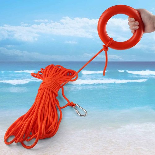 Life Ring, 28" Boat Safety Throw Rings, Life Preserver Ring with 98.5 FT Floating Rescue Rope