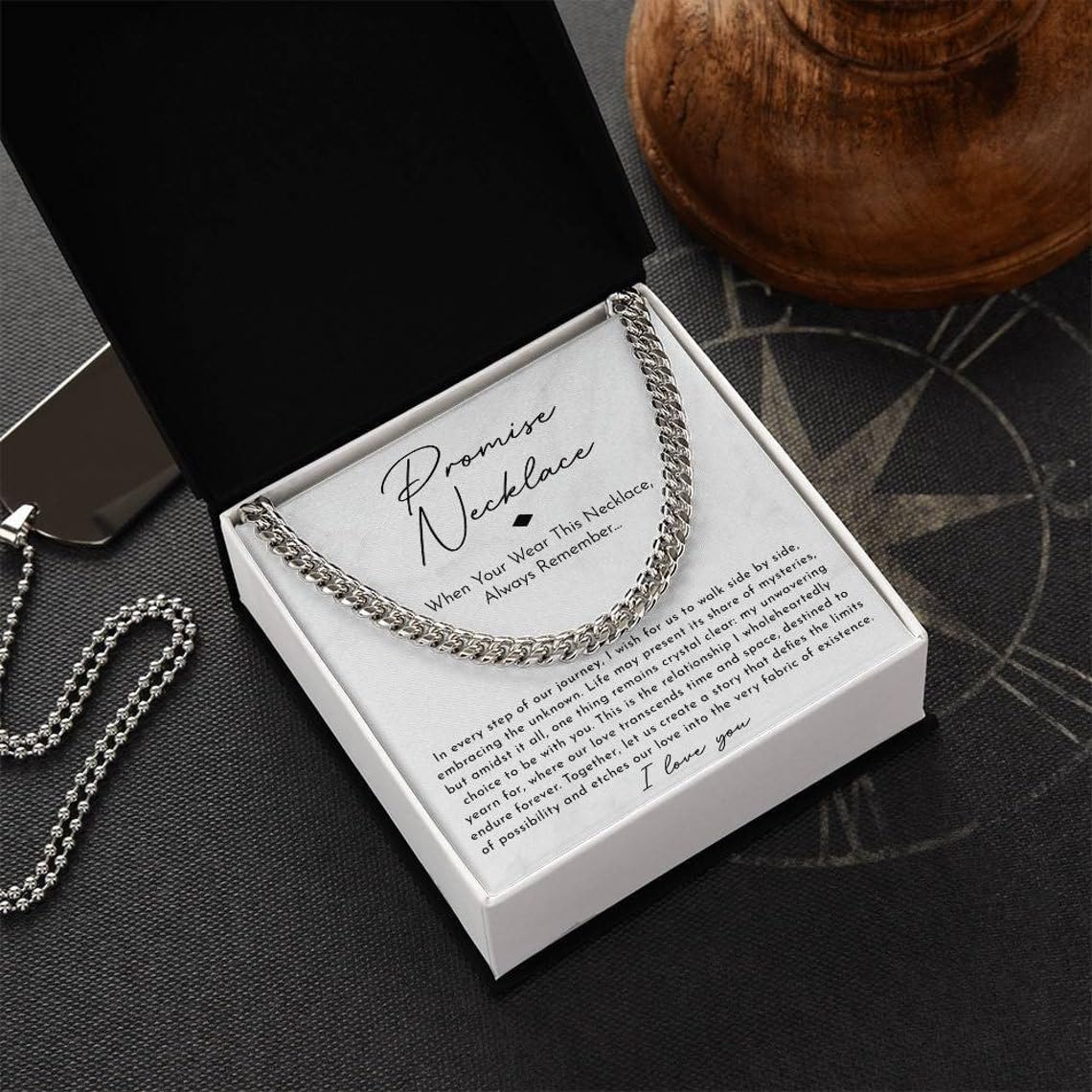 VIRAGIL To My Man Promise, Anniversary & Birthday Necklace - Guy Valentine Gift, Boyfriend Promise & Birthday Gift