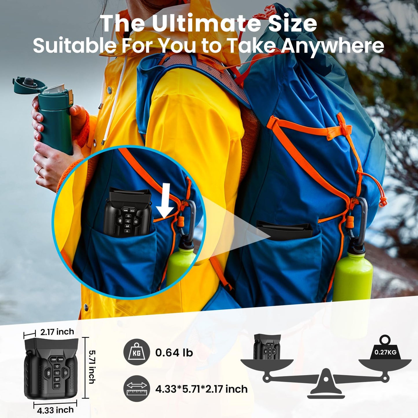 WARMTUYO 4K Night Vision Goggles, 3.0" HD Display Night Vision Binoculars, Portable 9-Level Infrared NightVision, 16X Digital Zoom, 5000mAh Long-Life Binoculars, Compact Binoculars with 32GB Card