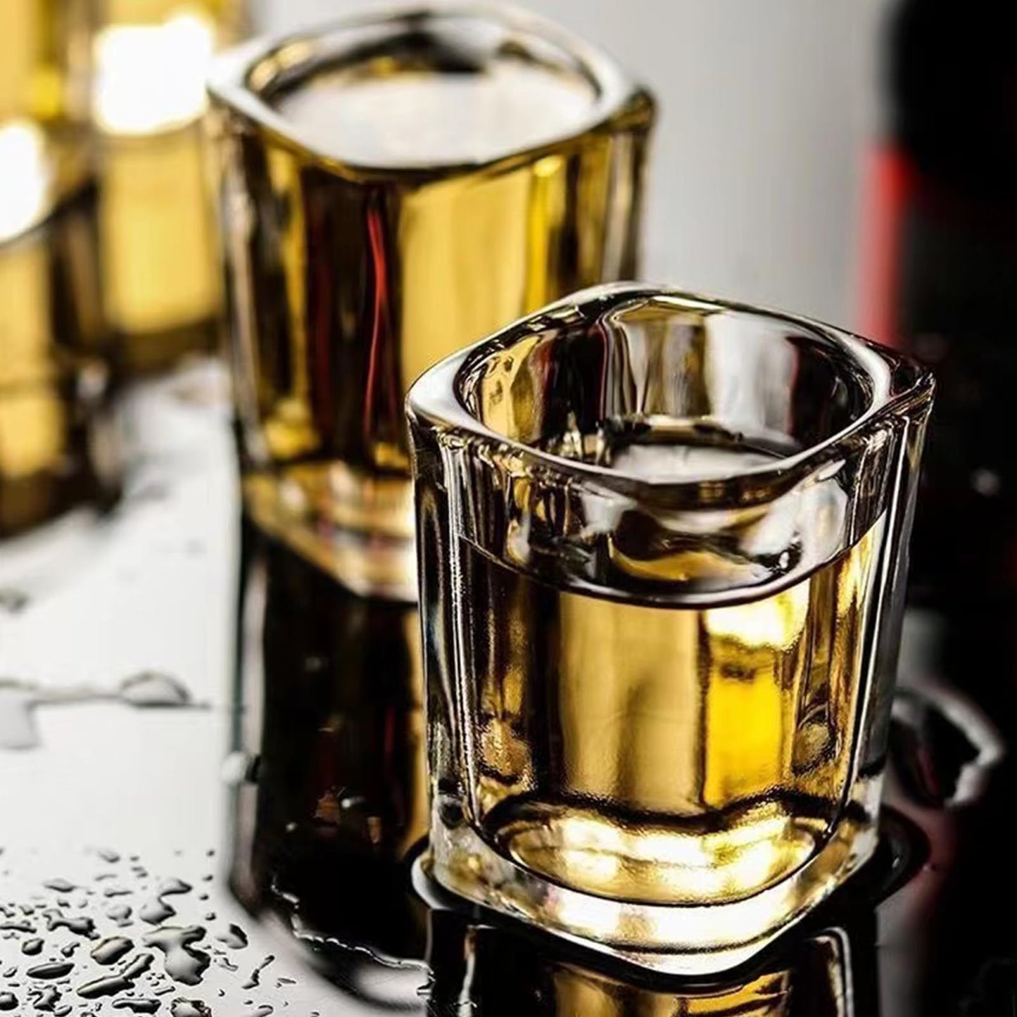 Hlukana 6 Pack Heavy Base Shot Glasses Set, 2.2 oz Clear Tequila Square Shot Glass Bulk, Espresso Shot Glass for Vodka, Whiskey, Tequila, Espressos, Spirits & Liquors
