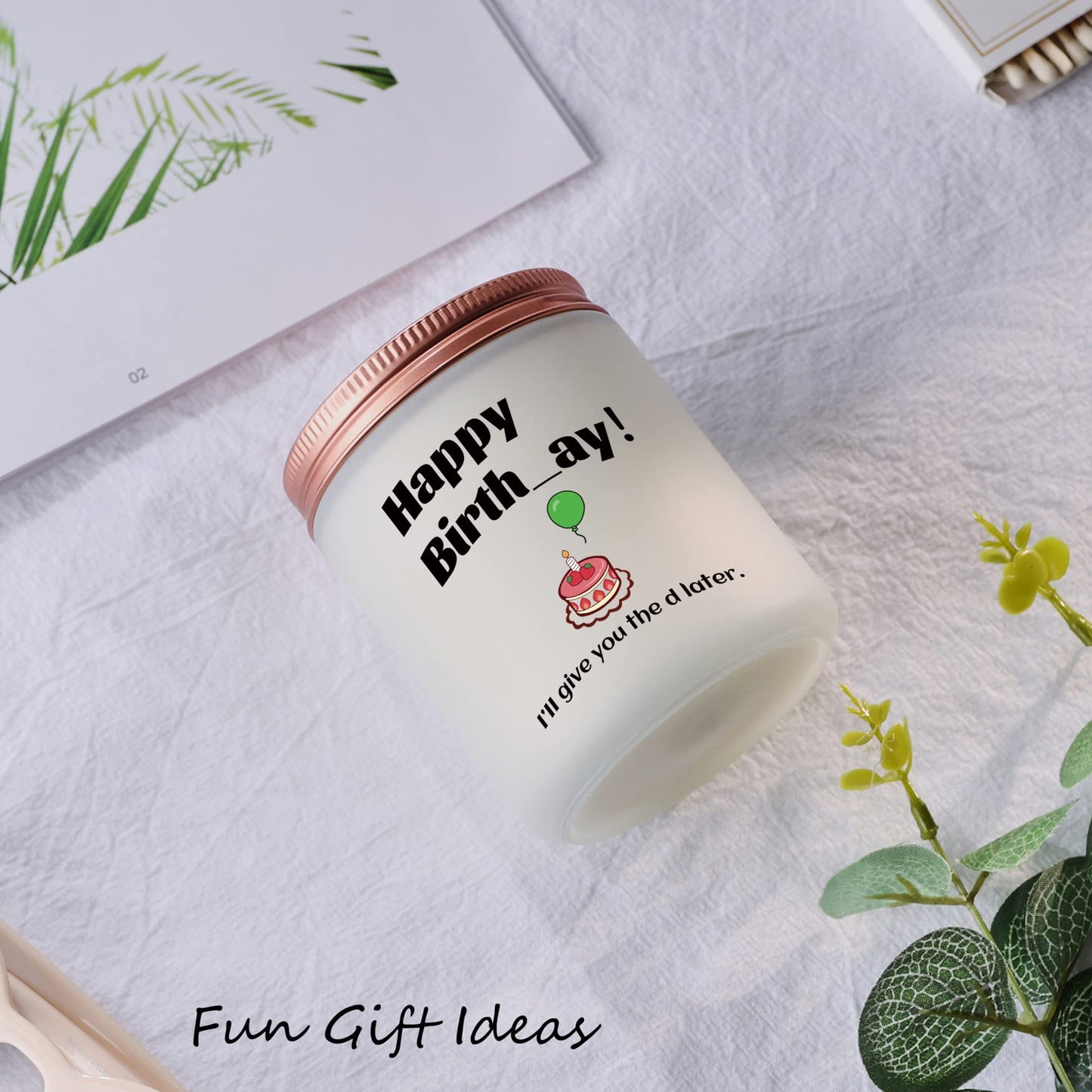 Funny Birthday Gifts for Girlfriend, Wife, Her, Fiancee- Unique Couple Happy Birthday Gift Ideas- Gag Women Bday Party Candle Presents from Boyfriend Husband Fiance Him- Lavender