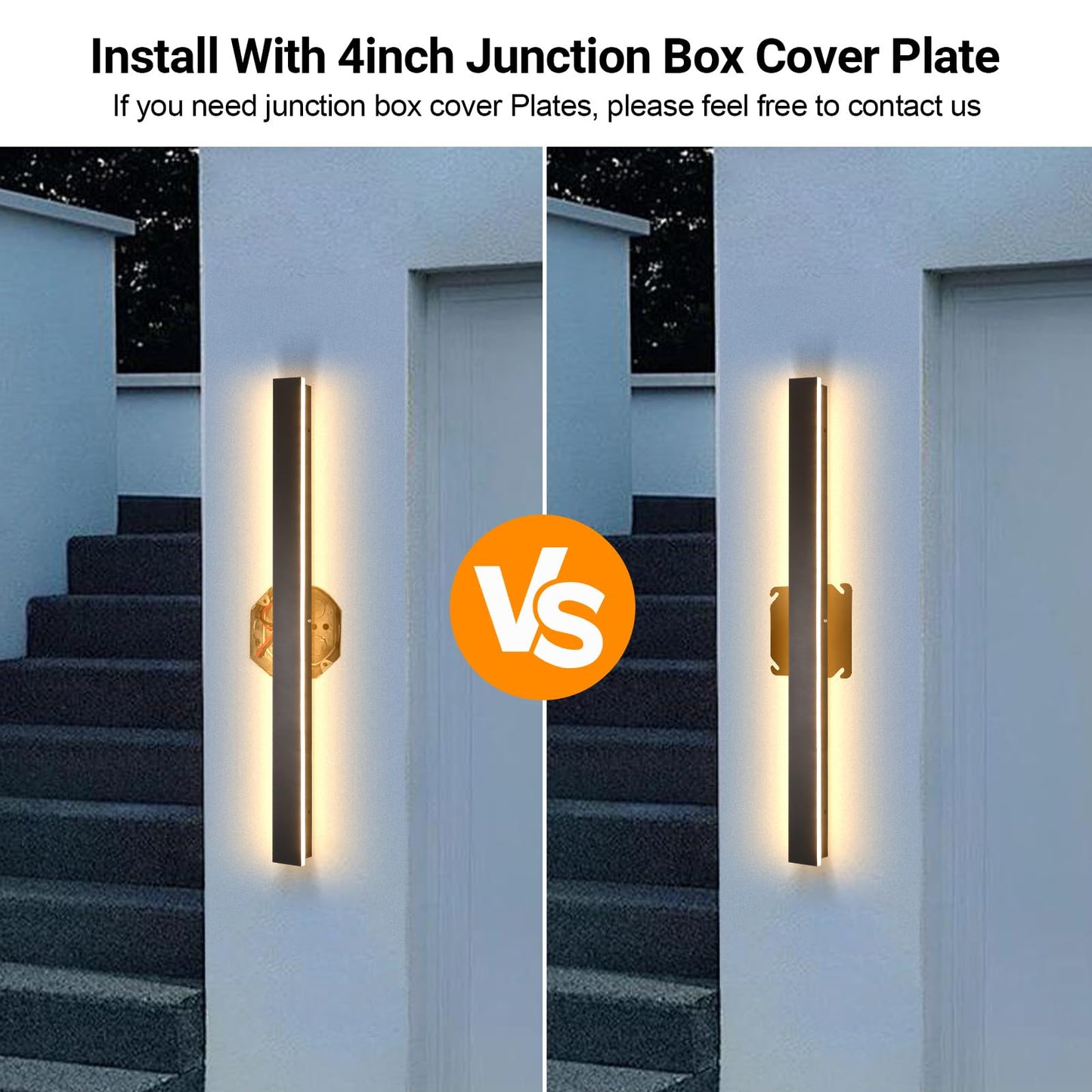 SJIGUANGZ Outdoor Wall Light Exterior, 39 Inch Modern Outside Wall Sconce Lights, Black Waterproof Long Wall Warm Lighting Fixture, Anti Rust Led Linear Wall Light for House Porch Patio Garage