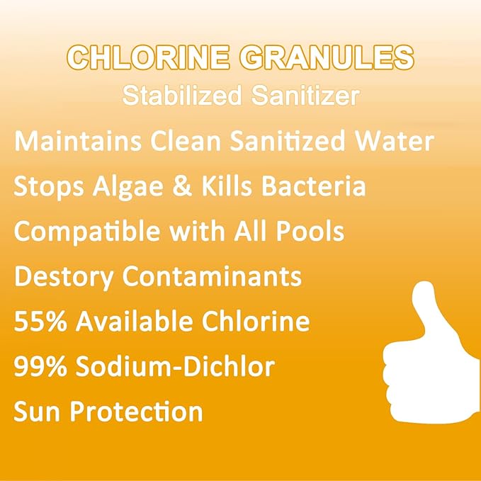 ClearView Chlorine Granules 10 Lbs for Swimming Pools, Quick Dissolving Spa Chlorinating Granules, Hot Tub Pool Chock Chlorine Granular Sanitizer