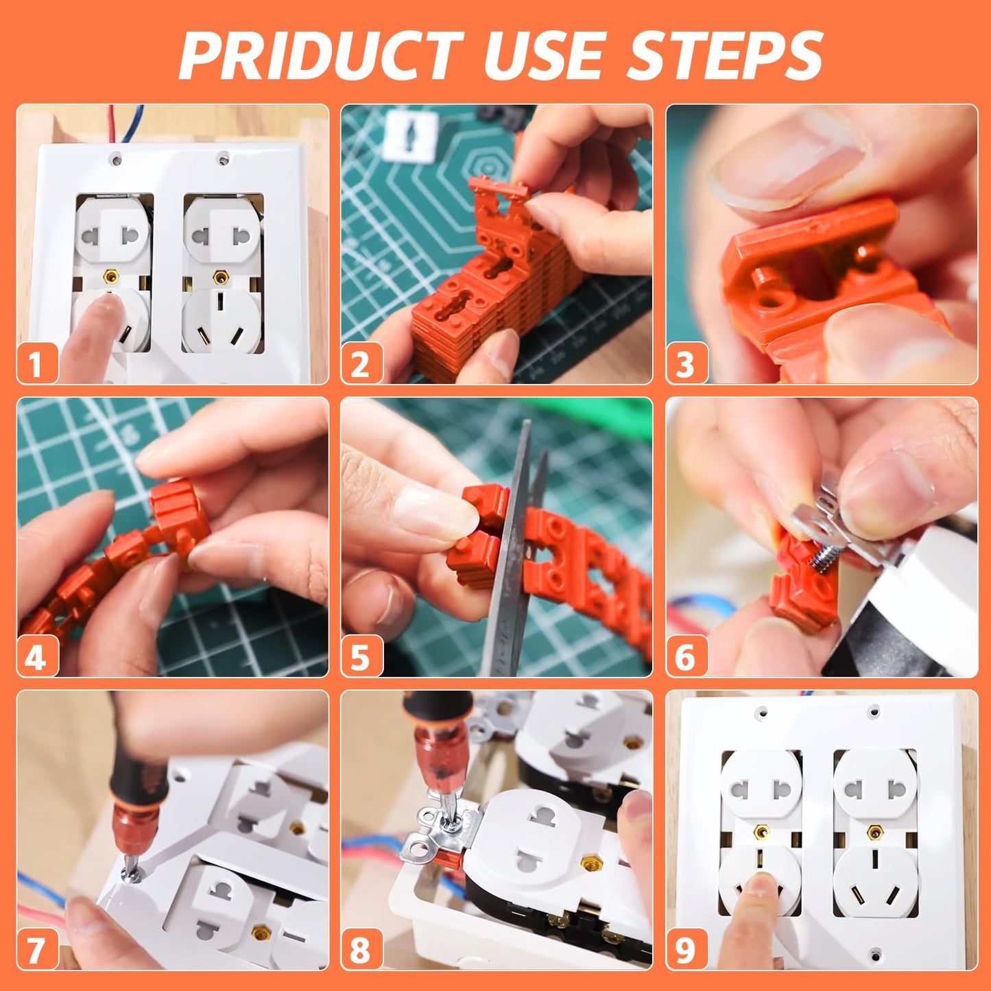 Outlet Spacers for Electrical Box Extender - 60 PCS Outlet Spacer Switch Light Receptacle for Loose Plug Fix - Plastic Shims Plate for Tile Backsplash Wall Electric Socket