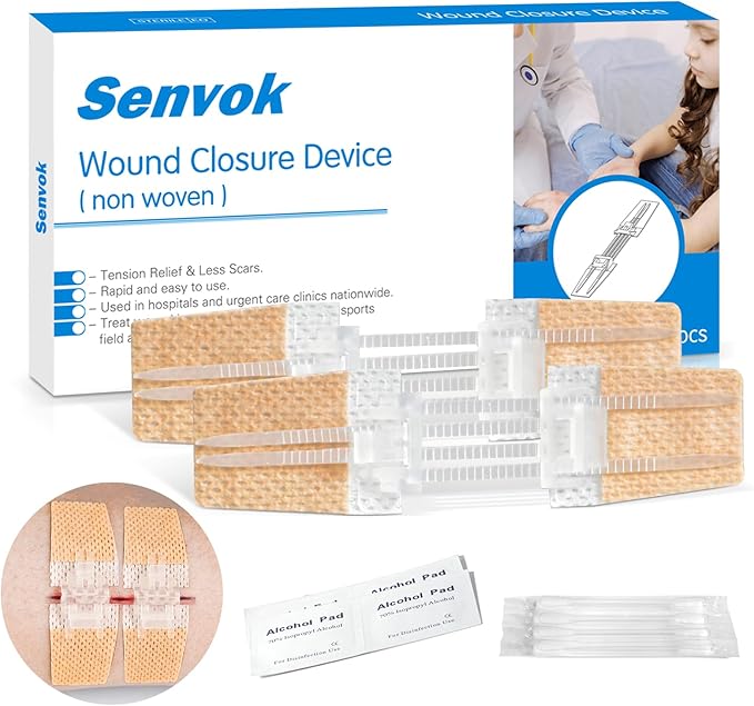 Emergency Wound Closure Kit 2-Pack | Medical Grade Adhesive Sutures | Butterfly Bandages & Clotting Technology | for First...