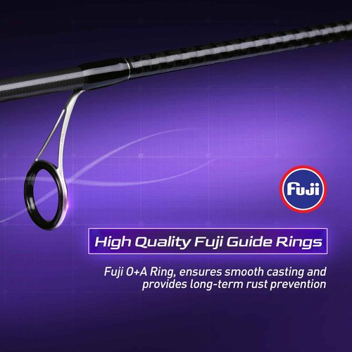 HANDING Magic L Bass Fishing Rod 7' Medium Light Spinning Rod 2-Piece Moderate Fast with Fuji Guide Rings and 30T+24T Carbon Fiber for Trout Bass Walleye