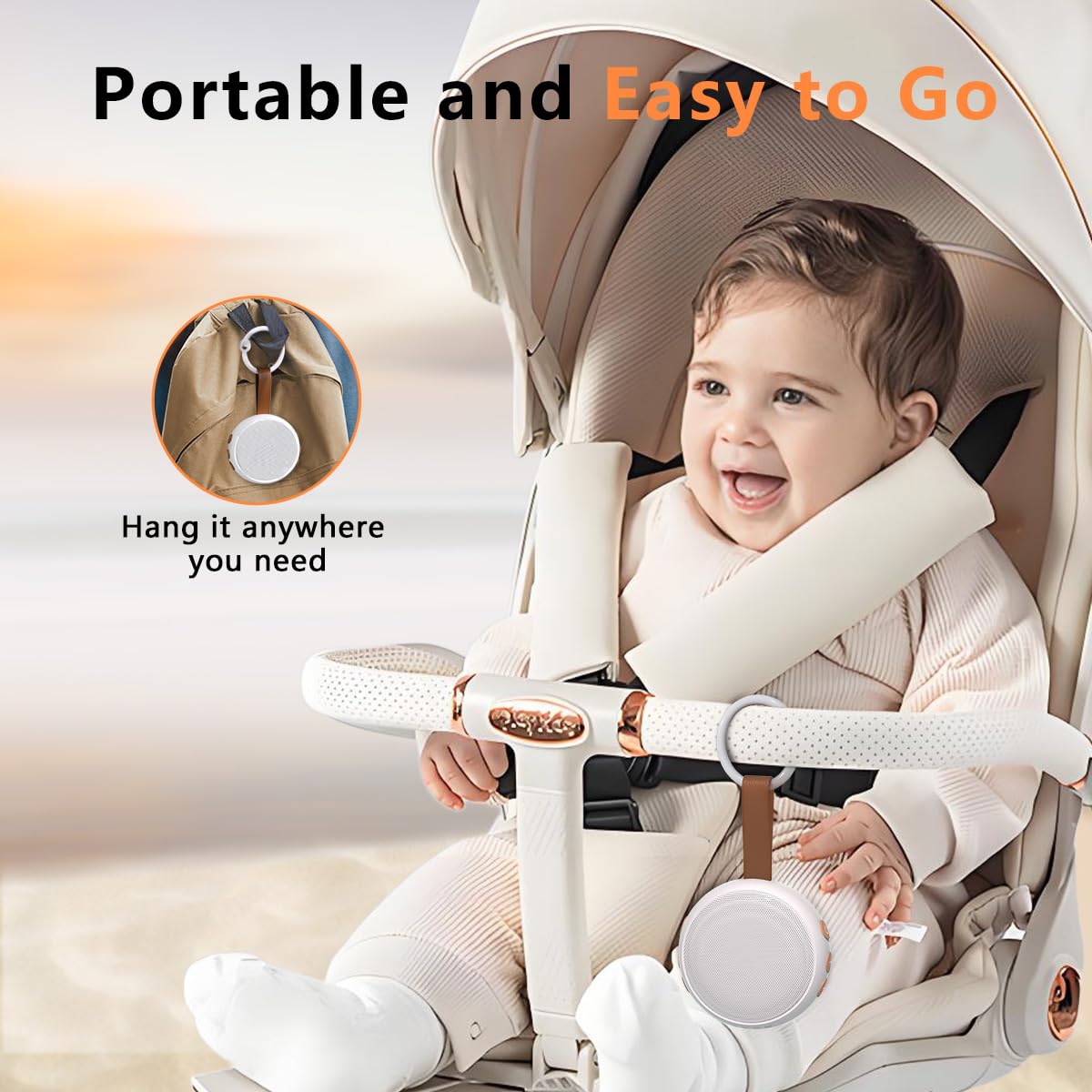 Mini White Noise Machine Sound Machine with 30 Soothing Sounds 32 Volume Levels Baby Portable Sleep Soother Rechargeable Travel Sound Therapy Pink Brown Noise Sleep Machine for Kid Adult
