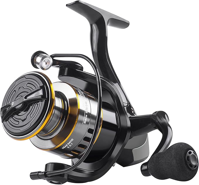 Lacusmall Spinning Fishing Reel, Saltwater Freshwater Spinning Fishing Reel, HE Series 22LBs Max Drag, 12 Ball Bearings,5....