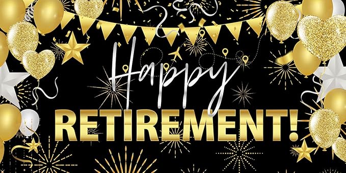 Alltten 78.74''x39.37'' Retirement Banner Happy Retirement Party Decorations for Office F320