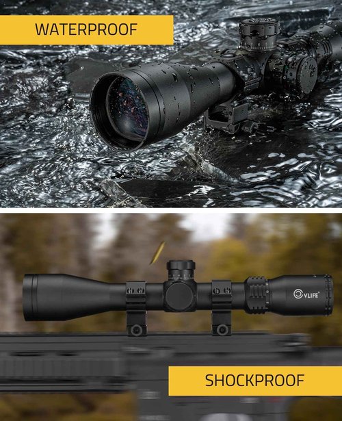 CVLIFE EagleFeather 4-16X44 Side Focus Parallax Rifle Scope for Hunting, Illuminated Mil-Dot Reticle, 30mm Tube Long Range Scope, Second Focal Plane Riflescope