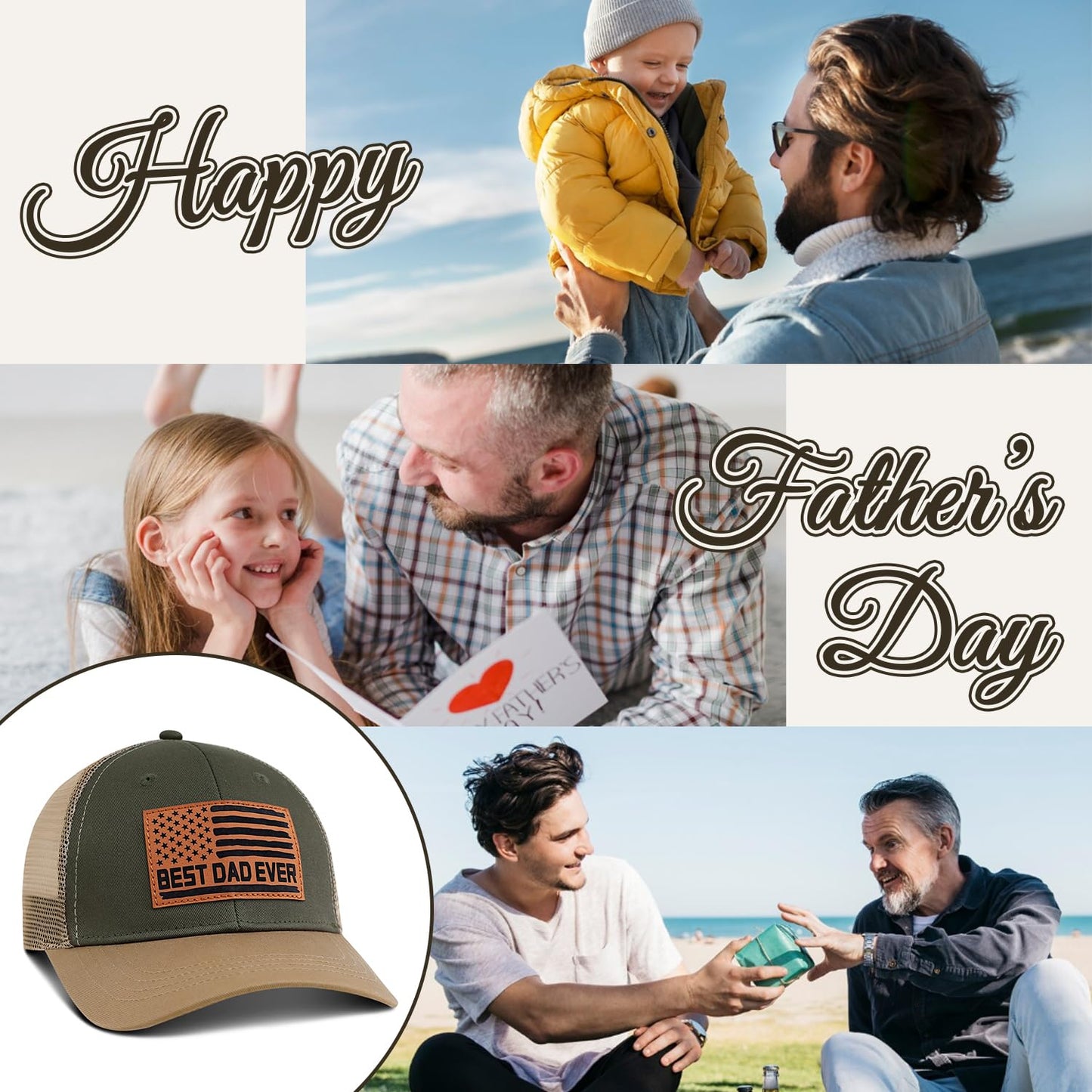 Best Dad Ever Gift Dad Hat,Girl Dad Hat Birthday Gift for Dad Papa Daddy Father Birthday Gifts from Daughter Son, Happy dad Trucker Cap