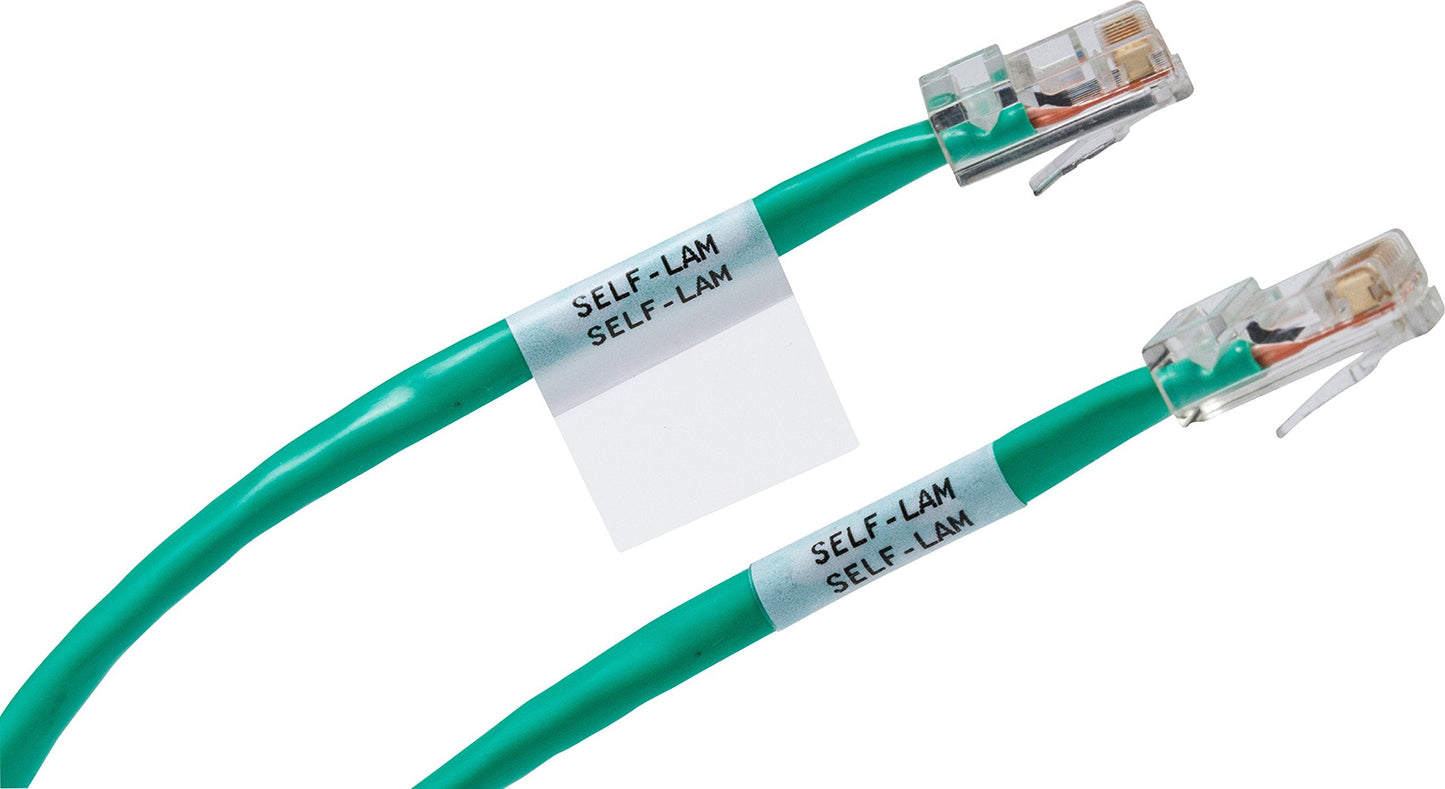 Brady Authentic (M21-750-427) Self-Laminating Wire Wrap for Control and Electrical Panels, Datacom Cable, Black on White- For M210, M210-LAB, M211, BMP21-PLUS and BMP21-LAB Printers, .75" W, 14' L