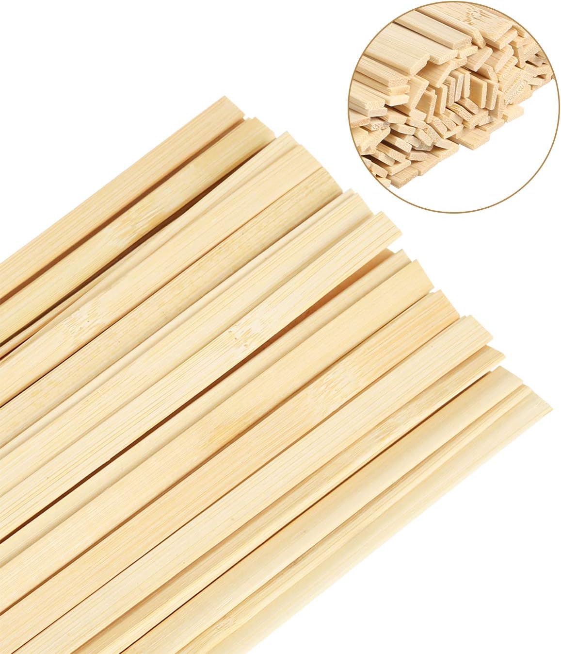 Pllieay 400 Pieces Bamboo Sticks Wood Extra Long Sticks for Crafting (15.7 Inches Length × 3/8 Inches Width)
