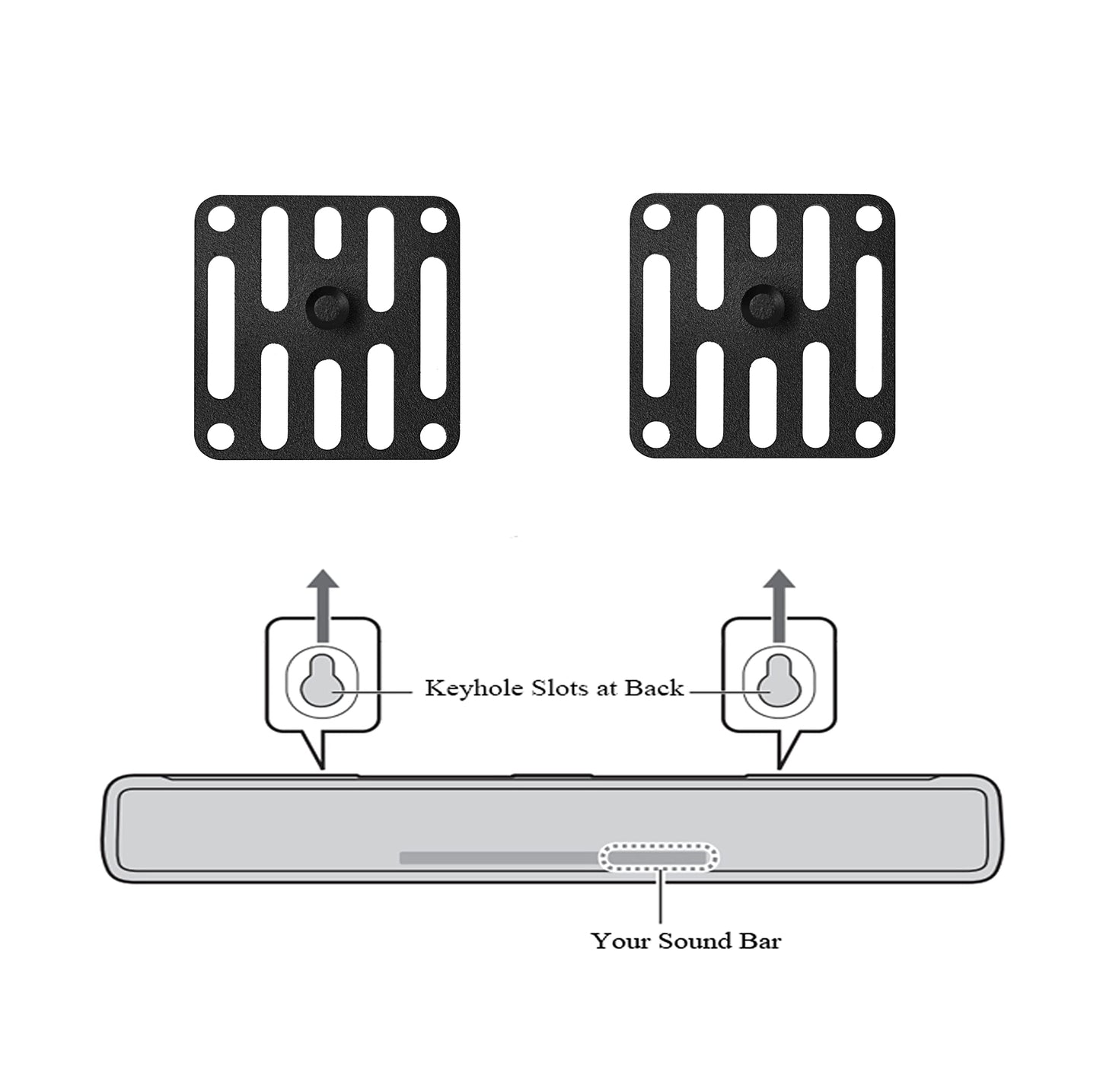 Monsiatug Wall Mount Brackets Sound Bar Mounting For Yamaha Sr-C20A Yas-207 Yas-209 Yas-108 Yas-109 Ats-1080 Soundbar, For Sony