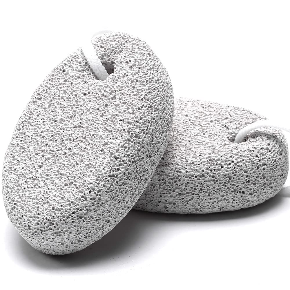 2PCS Natural Pumice Stone for Feet, HOOMBOOM Lava Pedicure Tools Hard Skin Callus Remover for Men/Women Feet and Hands - Natural