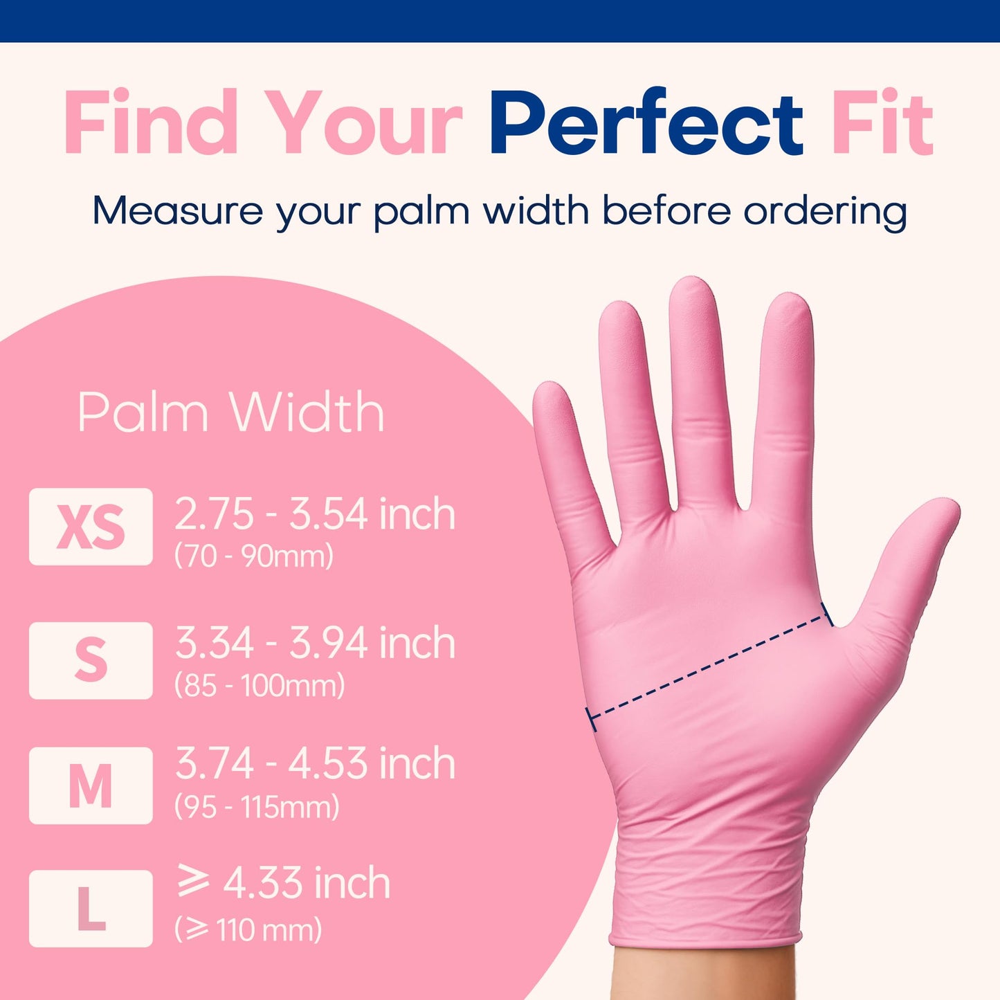 Supmedic Medical Nitrile Exam Gloves, 3.5 mil Powder-Free Food-Safe Disposable Glove for Cleaning & Esthetician, Rose Quartz 100 Pcs (Medium)