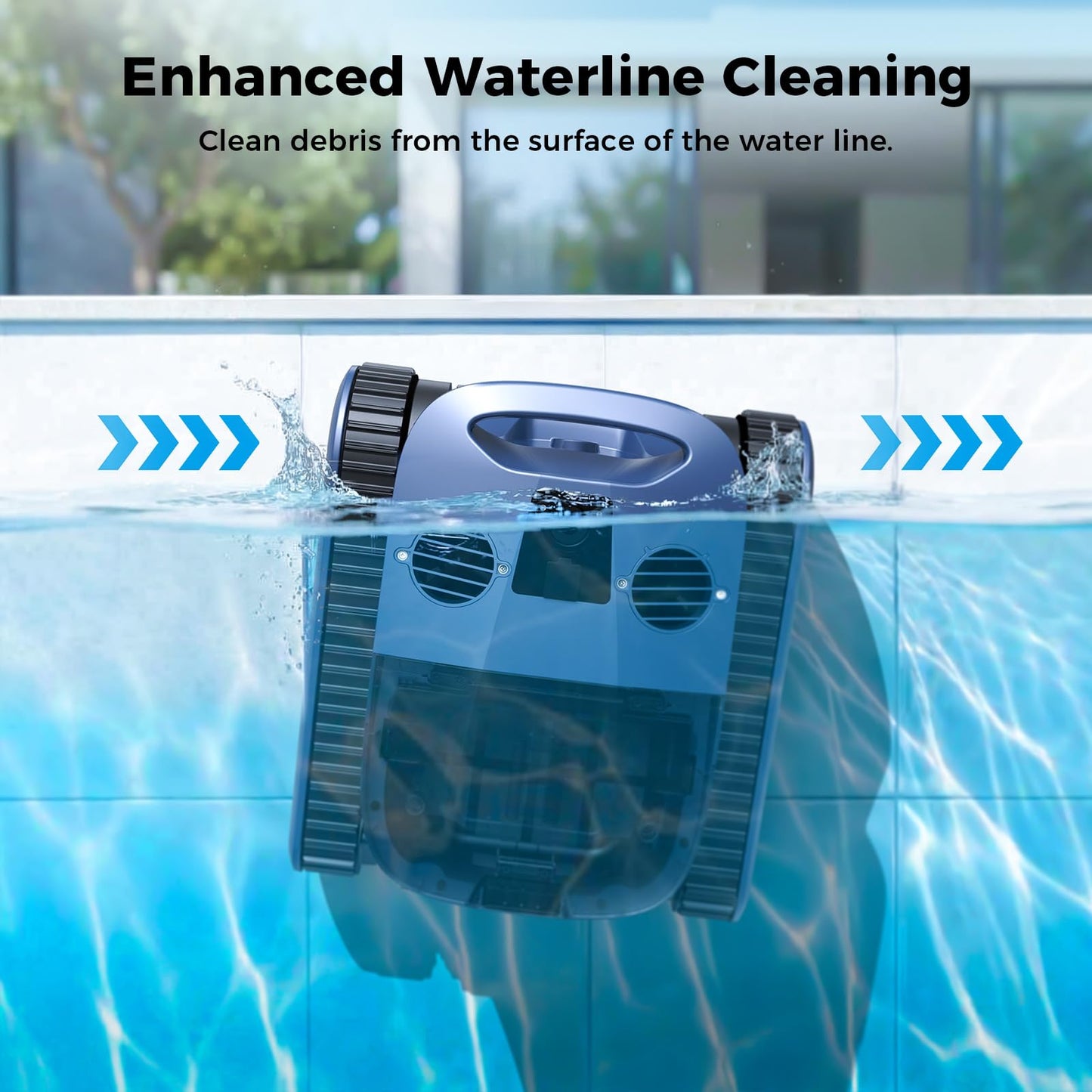 5600GPH Robotic Pool Cleaner,240Min Cordless Pool Vacuum for Inground Pools,3230 Sq.ft,2 Brushe&2 Motor,4-in-1 Wall&Waterline&Floor&Full Cover Cleaning,Smart Navigation,Dual Filtration