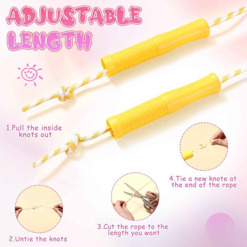 Aoriher 80 Pcs Jump Rope Bulk 7.22 ft Adjustable Stripe Skipping Rope Outdoor Exercise Fitness Equipment for Playground Activities Set, 4 Colors