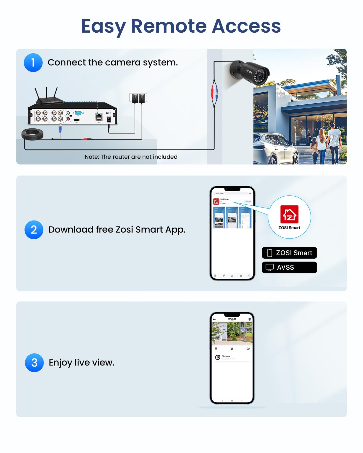 ZOSI 5MP 3K Lite CCTV Security Camera System with AI Human Vehicle Detection, 8CH H.265+ DVR and 4 x 1080p Surveillance Bullet Cameras Outdoor Indoor, 100ft Night Vision, IP66 Weatherproof, 500GB HDD