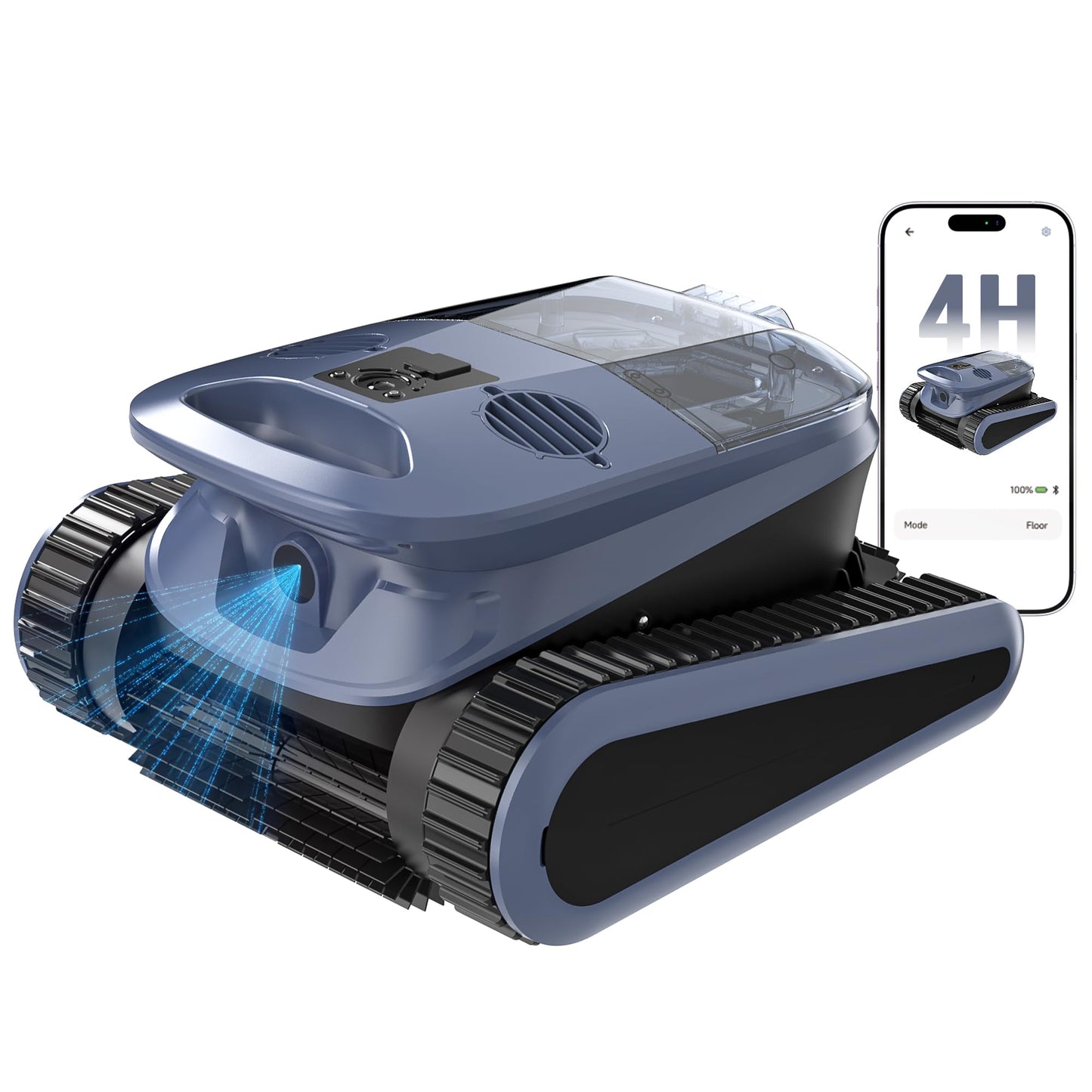 (2026 New) 240-Min Cordless Robotic Pool Cleaner, Wall-Climbing, 2 Brushes&Motors, Enhanced Waterline Care, Smart Wavepath Navigation, Pool Robot for Inground Pools up to 3,230 Sq.ft