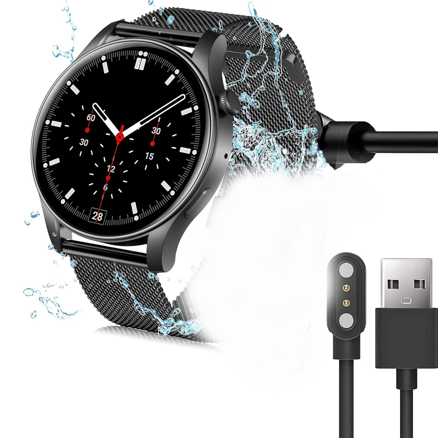 Lamshaw Compatible With Vkarood Smart Watch Charger, Magnetic Usb Charging Cable Replacement Charger Compatible For Vkarood Kc88