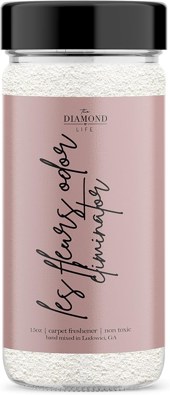 Home "Les Fleurs" Carpet Deodorizer Powder For Home, Vaccuuming Upholstery, Pet Urine, Dog Bed/Cat Litter Box– Eliminates Odors Naturally, Pet-Friendly-Pink Peony & Cherry Blossom