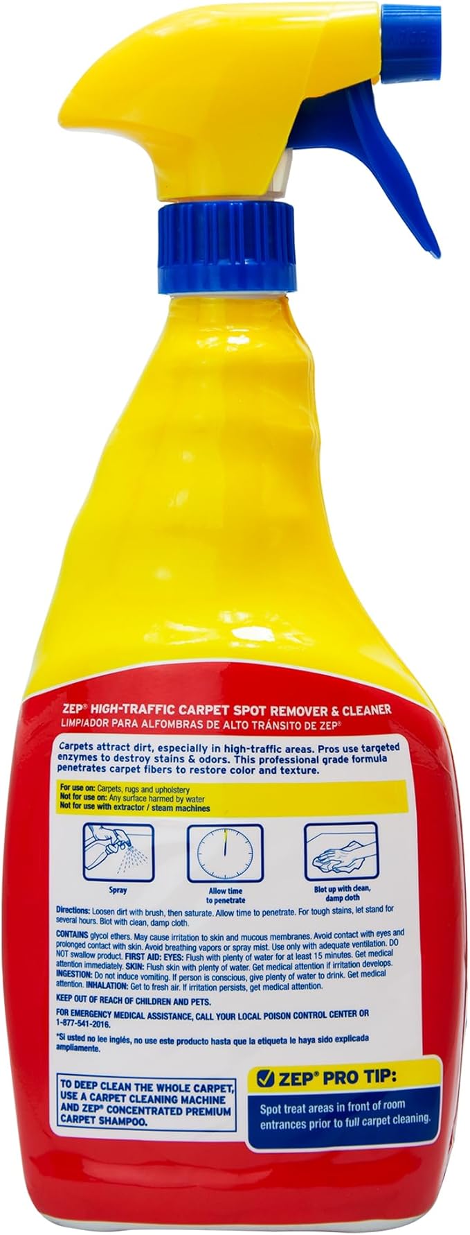 Zep High Traffic Carpet Cleaner - 32 Ounces (Case of 12) ZUHTC32 - Penetrating Formula Removes Deep Stains. Make High-Traffic Areas Look New Again