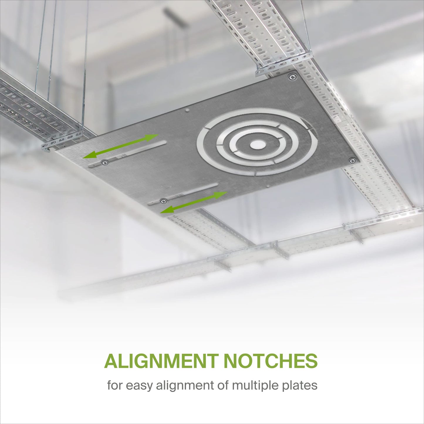 ASD 13 Inch New Construction Mounting Plate with Asymmetric Round Hole - 3/4/6 Inch Flat Steel Rough in Wafer Light Bracket, Shallow LED Recessed Lighting Housing, 72 Pack