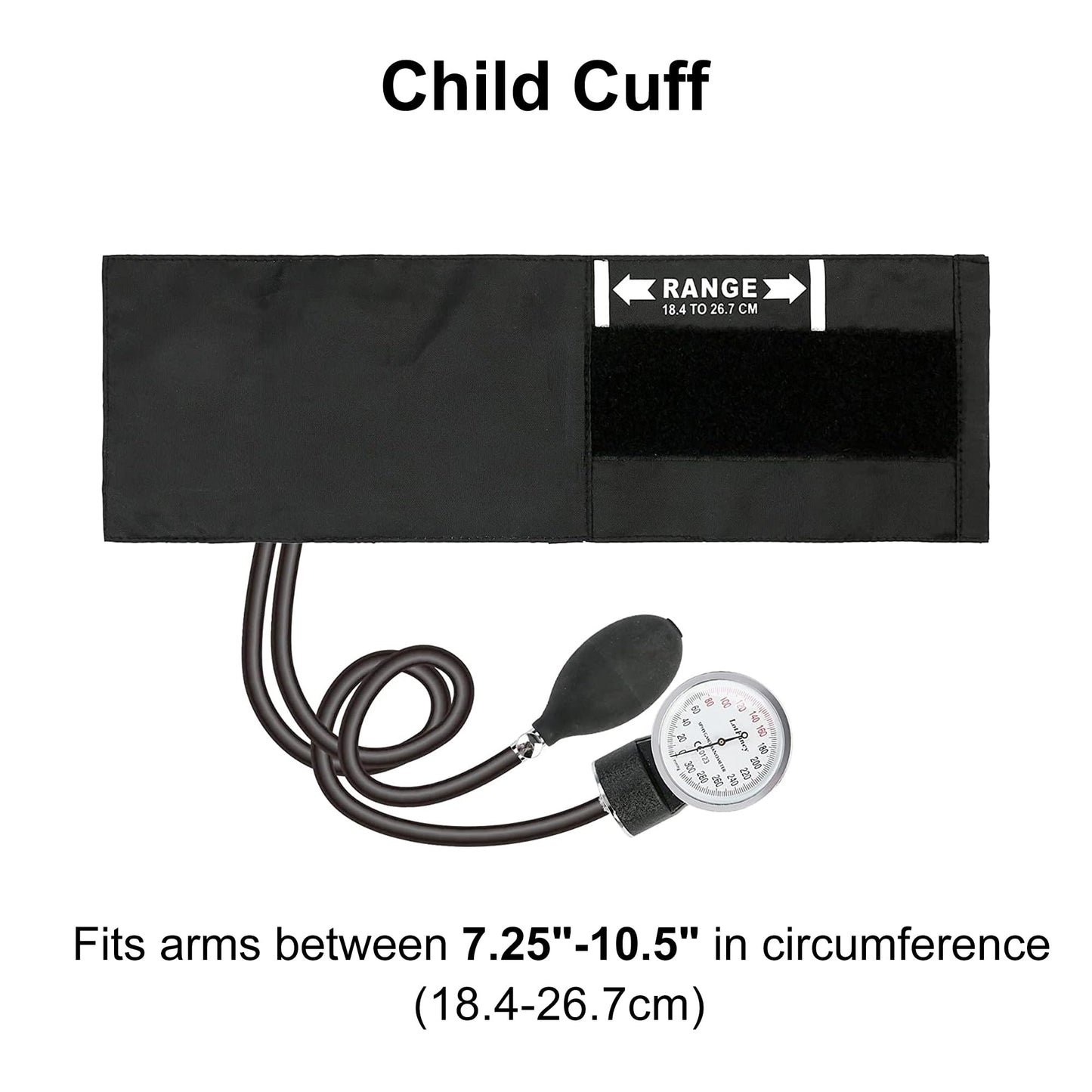LotFancy Pediatric Blood Pressure Cuff Manual, Child Professional BP Cuff 7.2"-10.5", Children Aneroid Sphygmomanometer Small Cuff with Portable Carring Case and Zero Calibration