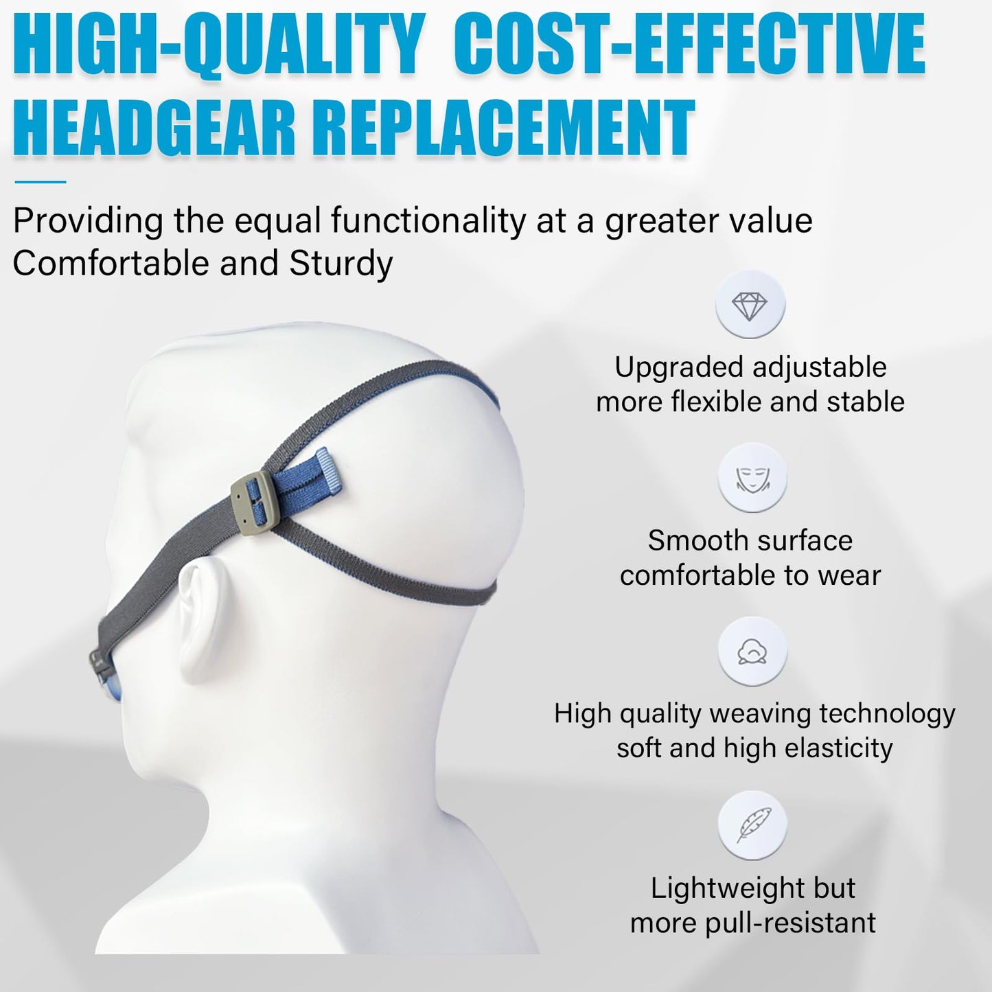 GJX 3 Packs Headgear Compatibility with Airfit P10 and N30 Latest Version Adjustable Replacement CPAP Headgear Strap for P10/N30 CPAP Nasal Pillow Mask Replace Part(Without Nasal Pillow Frame)