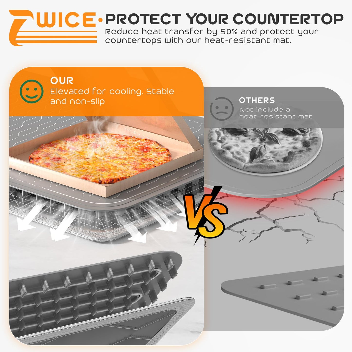 Jripae Warming Mat for Food, Fast Heating Silicone Electric Warming Tray with Heat Resistant Pad Protects Table,7 Level Temp, 8H Timer, Portable & Rollable Food Warmers for Parties Buffet, Daily Use