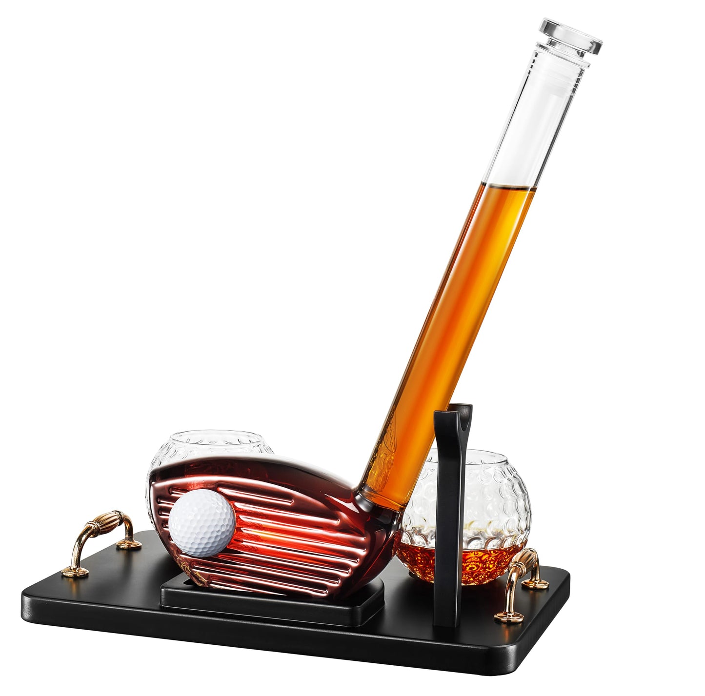 Golf Club Whiskey Decanter and 2 Liquor Glasses - 29 OZ Decanter & 15 OZ Glass Set - Golf Stick Gifts for Men, Unique Liquor Decanter Set - Bourbon, Scotch Decanter for Alcohol, Golfer Gifts for Dad