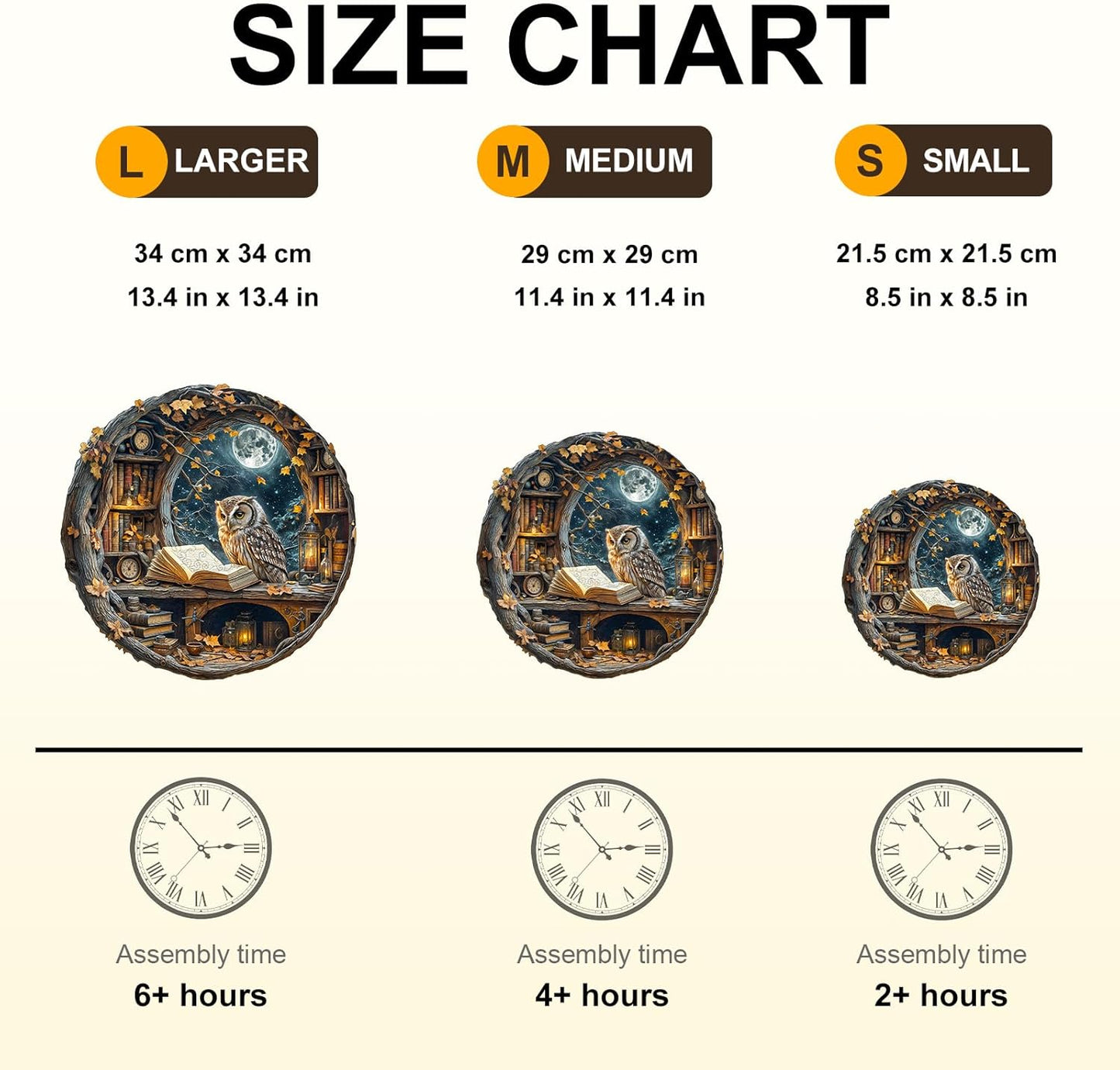 WOODBESTS Wooden Puzzles for Adults - Moonlit Owl Wooden Jigsaw Puzzle, Unique Animal Wood Puzzles Adult, Xmas Puzzle Gifts for Puzzles Lovers(200 Pcs, M, 11.4"x11.4")