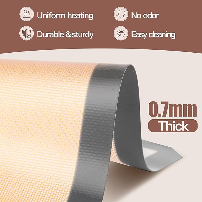 4-Pack Non-Stick Silicone Baking Mat, Food Safe Silicone Mats for Baking Cookies and Macarons - Silicone Baking Sheet（Gray）