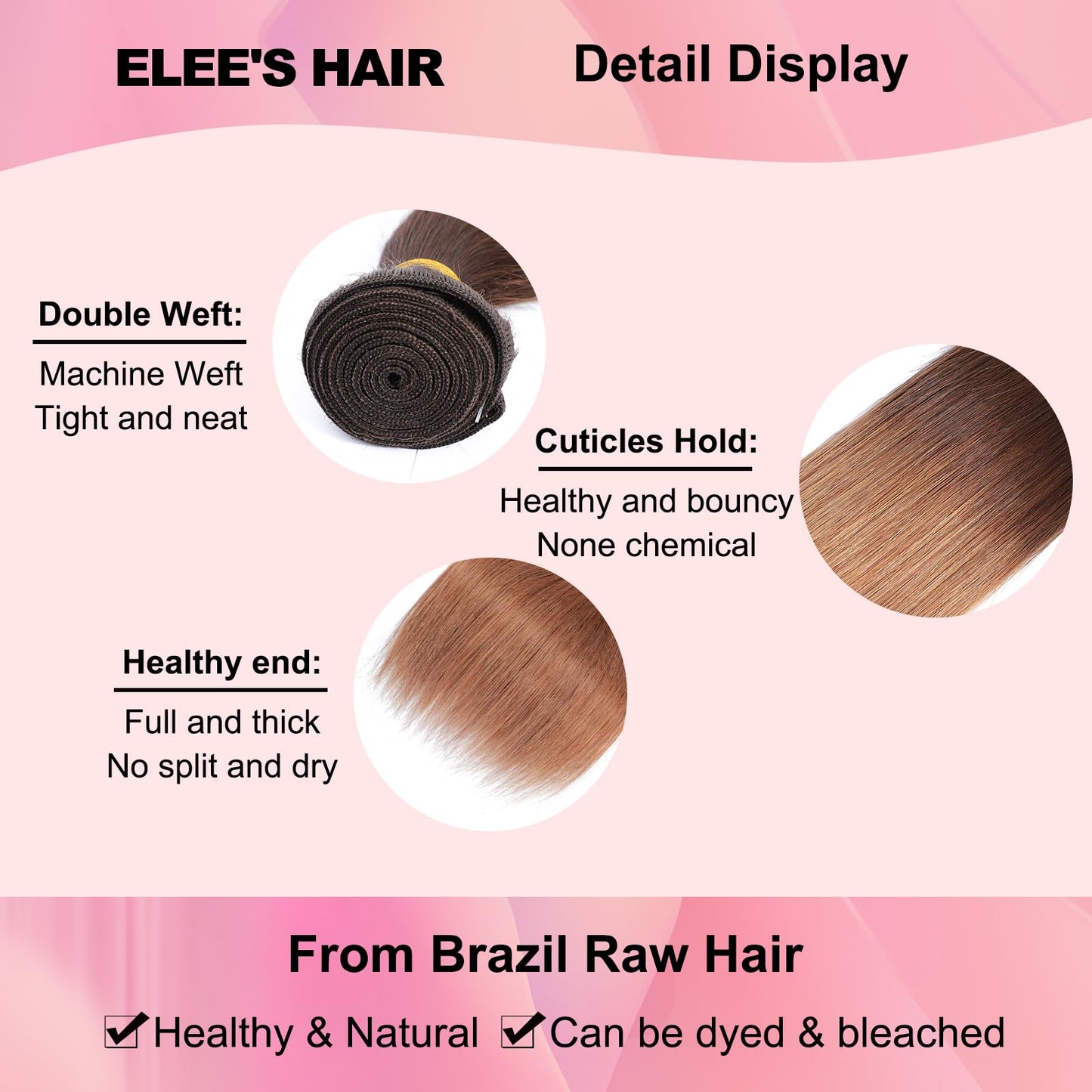 10  12  14  Ombre Straight Hair 3 Bundles 300g 100% Unprocessed Virgin Brazilian Remy Hair 12A Straight Human Hair Bundles 2 Ton