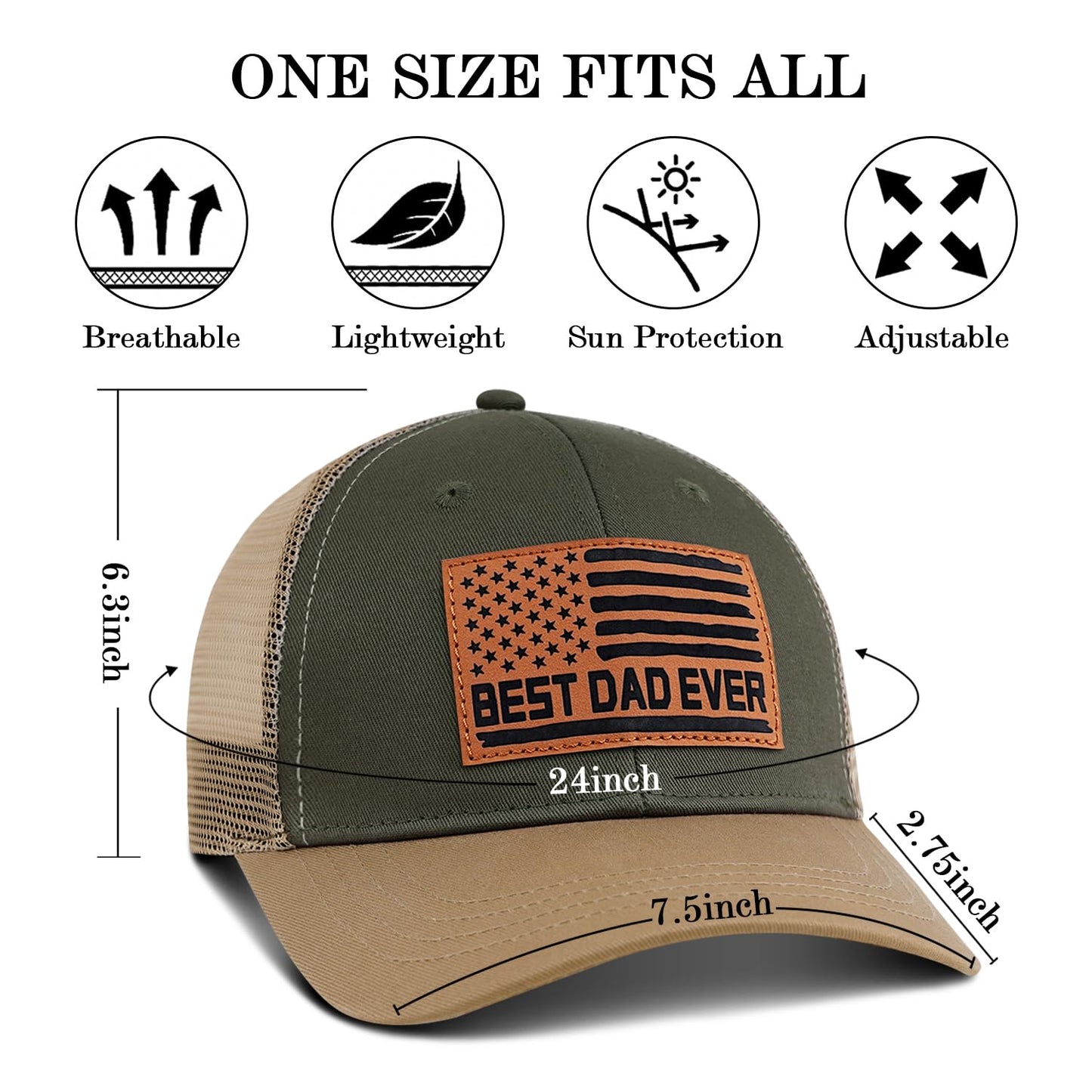 Best Dad Ever Gift Dad Hat,Girl Dad Hat Birthday Gift for Dad Papa Daddy Father Birthday Gifts from Daughter Son, Happy dad Trucker Cap
