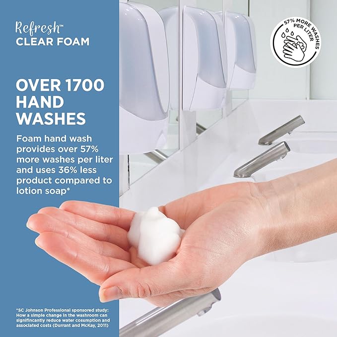 SC Johnson Professional REFRESH CLEAR FOAM HAND SOAP TOUCH FREE 1.2 LITERS, 3 PACK