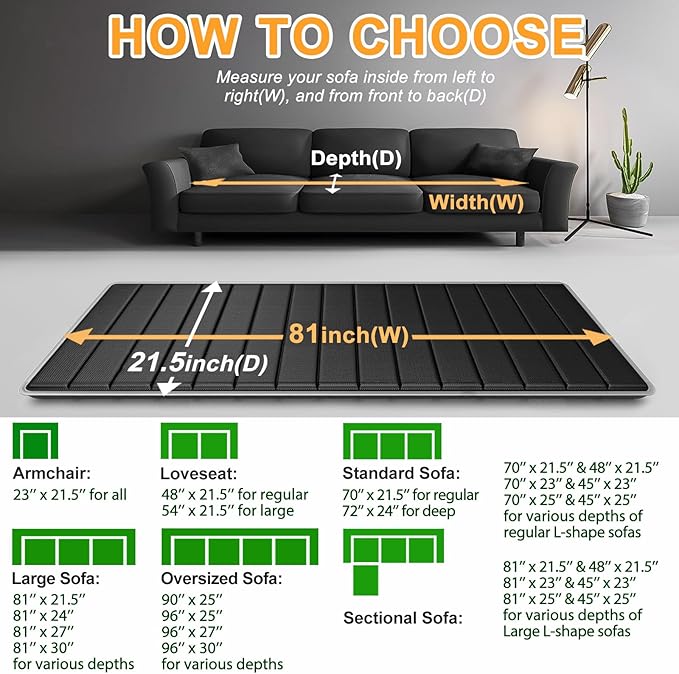 LAVEVE Heavy Duty Couch Cushion Support Board for Sagging Sofa, 21.5''x81'' Extra Thick Solid Wood Under Couch Insert with Anti-Slip Dots, Repair Sagging Spring Sofa and Replace Worn Cushions