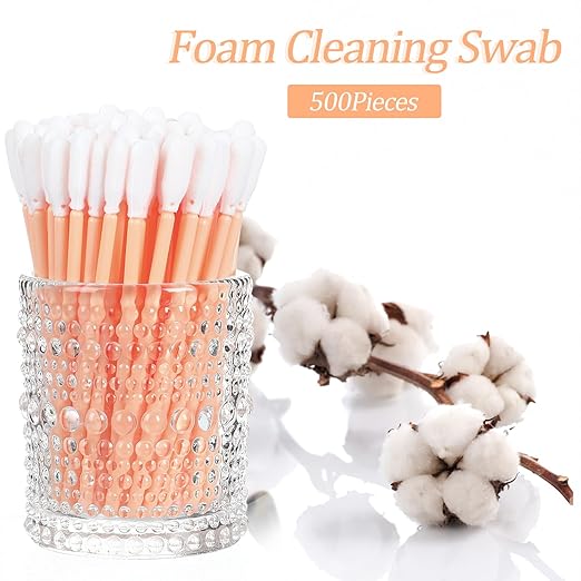 Chinco 200 Pieces Foam Swab Sponge Swab Foam Tips Sponge Stick for Inkjet Printer Print Head Camera Optical Lens Optical Equipment(Light Orange,3.66 Inch)